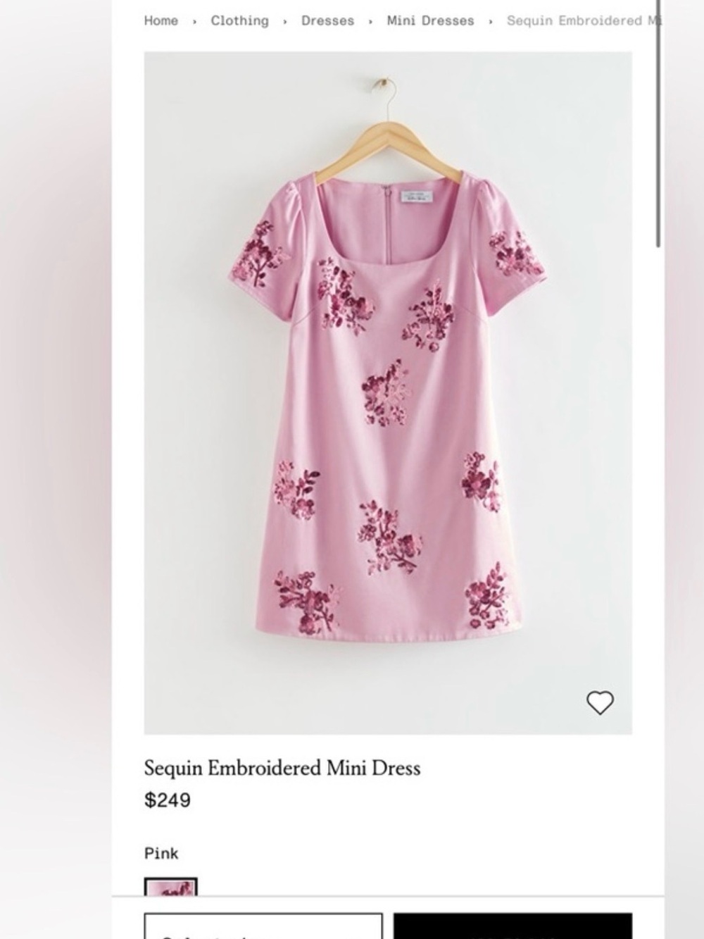 Loeffler Randall Pink Sequin Floral Mini Dress